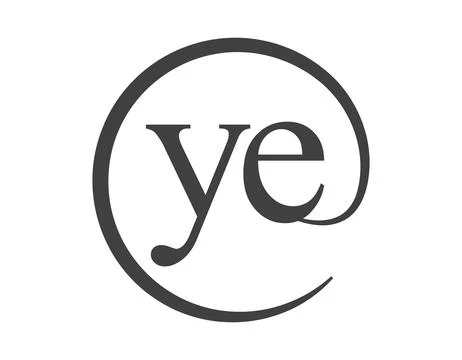 YE logo from two letter with circle shape email sign style. Y and E round l.. Stock Illustration