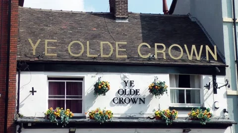 Ye Olde Crown old English pub bar public house alcohol Stock Footage 49016417