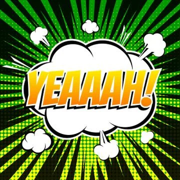 Yeaaah comic book bubble text retro style Stock Illustration