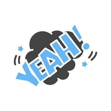 Yeah Bubble Icon Image. Stock Illustration