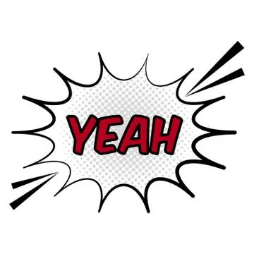 Yeah comic bubble expression Stock Illustration
