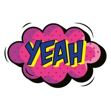 Yeah comic onomatopoeia Stock Illustration