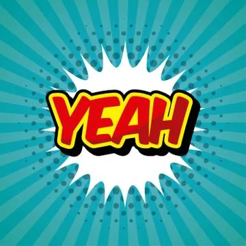 Yeah comic pop art style Stock Illustration