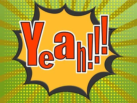 Yeah Comic Speech Bubble 스톡 일러스트