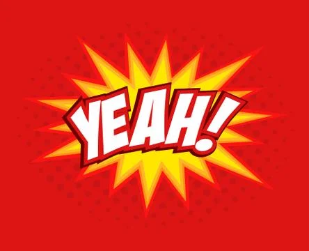 Yeah comic splash bubble text Stock Illustration