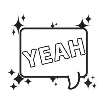 Yeah comic words in speech bubble isolated icon, stock vector illustration Stock Illustration