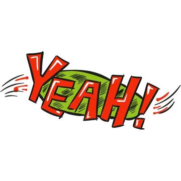 Yeah speech bubble comic text cartoon vector Stock Illustration