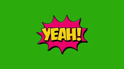 Yeah word animation Comics speech bubbles. Vídeos de archivo 253715625