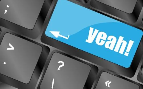Yeah word on computer keyboard key Stock Illustration