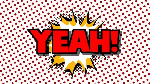 YEAH - word speech balloons comic style animation Stock Footage 87248044