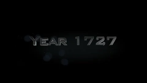 Year 1727 3D title metal text on black alpha channel background Stock Footage 257355237