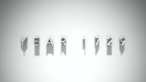 Year 1729 3D title animation with shadows on a white background Vídeos de archivo 296002445