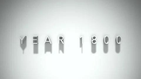 Year 1800 3D title animation with shadows on a white background Stock Footage 296002532