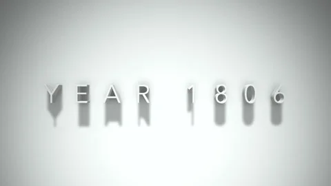 Year 1806 3D title animation with shadows on a white background 스톡 동영상 296002542
