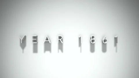 Year 1861 3D title animation with shadows on a white background Video stock 296002614