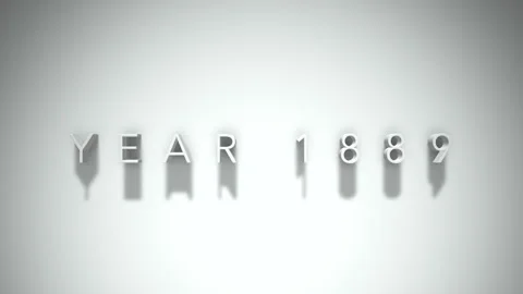 Year 1889 3D title animation with shadows on a white background Video stock 296002651