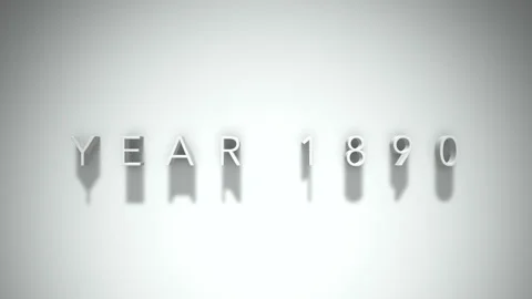 Year 1890 3D title animation with shadows on a white background Stock Footage 296002650