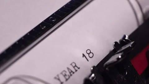 Year 1896, Typing on White Paper in Vintage Typewriter, Macro Close Up Stock Footage 270891775