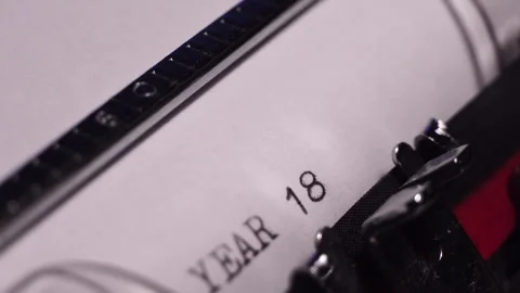 Year 1898, Typing on Vintage Typewriter, Writing History Book or Script, Stock Footage 259167214