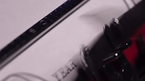 Year 1898, Typing on White Paper in Vintage Typewriter, Macro Close Up Stock Footage 270891790