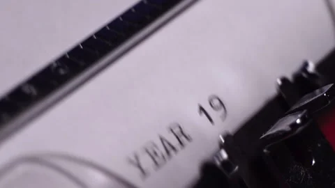 Year 1900, Typing on White Paper in Vintage Typewriter, Macro Close Up Stock Footage 274129802