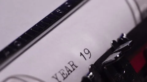 Year 1901, Typing on Blank White Paper in Vintage Typewriter, Close Up Stock Footage 278507693