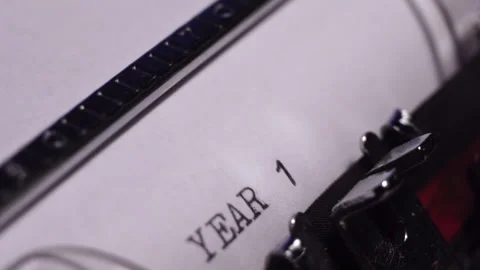 Year 1902, Typing on Blank White Paper in Vintage Typewriter, Close Up Stock Footage 278508568