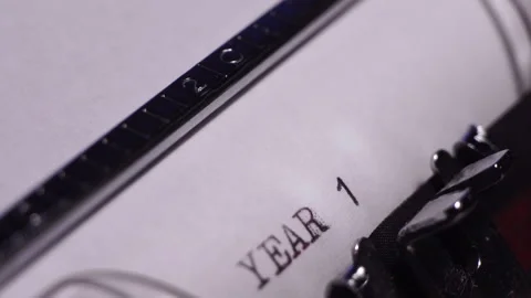 Year 1903, Typing on Blank White Paper in Vintage Typewriter, Close Up Stock Footage 278155101
