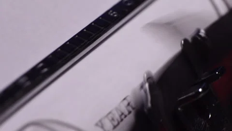 Year 1904, Typing on Blank White Paper in Vintage Typewriter, Close Up Stock Footage 278152898