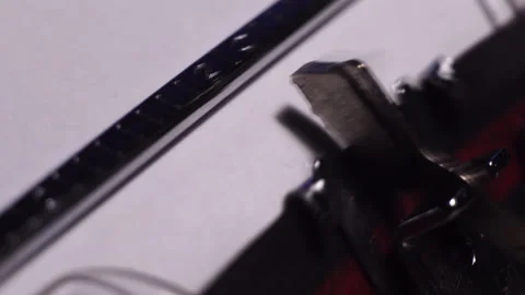 Year 1905, Typing on Blank White Paper in Vintage Typewriter, Close Up Stock Footage 278152778