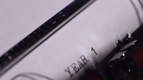 Year 1906, Typing on Blank White Paper in Vintage Typewriter, Close Up Stock Footage 278152806