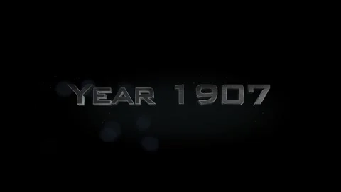 Year 1907 3D title metal text on black alpha channel background Stock Footage 257789656