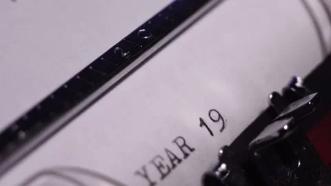 Year 1908, Typing on Blank White Paper in Vintage Typewriter, Close Up Stock Footage 278153573