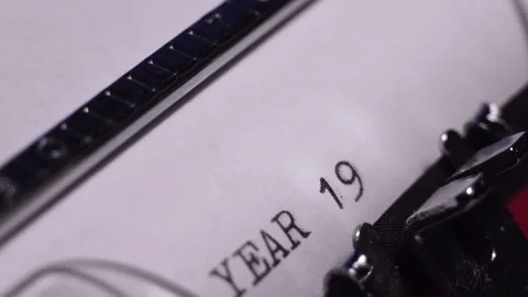 Year 1915, Typing on White Paper in Vintage Typewriter, Macro Close Up Stock Footage 273461977