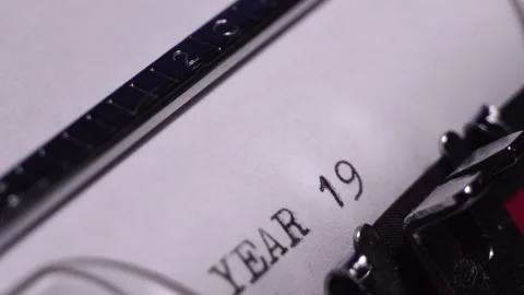Year 1916, Typing on Blank White Paper in Vintage Typewriter, Macro Close Stock Footage 273461853