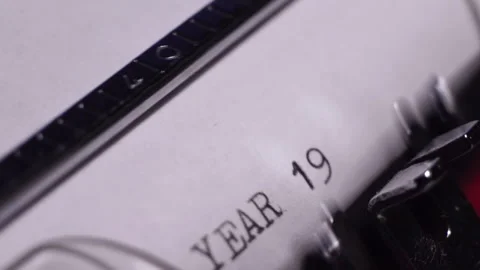 Year 1917, Typing on White Paper in Vintage Typewriter, Macro Close Up Stock Footage 273461908