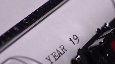Year 1918, Typing on White Paper in Vintage Typewriter, Macro Close Up Stock Footage 277005321