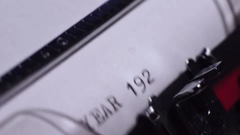 Year 1920, Typing on White Paper in Vintage Typewriter, Macro Close Up Stock Footage 271057907