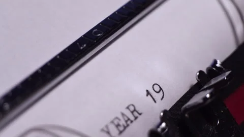 Year 1922, Typing on White Paper in Vintage Typewriter, Macro Close Up Stock Footage 271611647