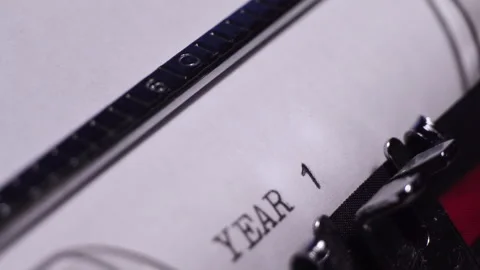 Year 1923, Typing on White Paper in Vintage Typewriter, Macro Close Up Stock Footage 271611677