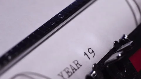 Year 1925, Typing on White Paper in Vintage Typewriter, Macro Close Up Stock Footage 271507209