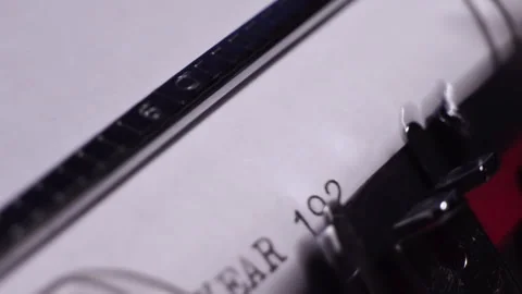 Year 1926 Typing on White Paper in Vintage Typewriter, Macro Close Up Stock Footage 271506917