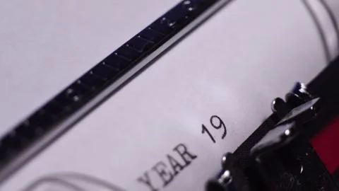 Year 1931, Typing on Blank White Paper in Vintage Typewriter, Macro Close Stock Footage 273517774