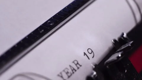 Year 1934, Typing on Blank White Paper in Vintage Typewriter, Macro Close Stock Footage 273571695