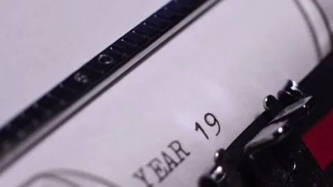 Year 1935, Typing on Blank White Paper in Vintage Typewriter, Macro Close Stock Footage 273571618