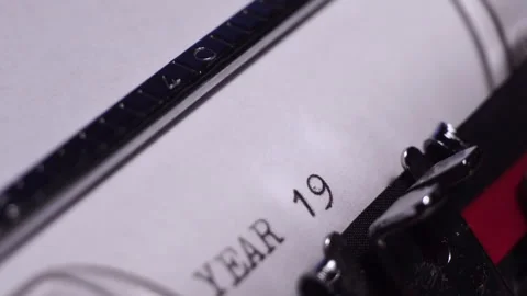Year 1937, Typing on Blank White Paper in Vintage Typewriter, Macro Close Stock Footage 274184327