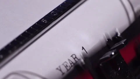 Year 1938, Typing on White Paper in Vintage Typewriter, Macro Close Up Stock Footage 270468582