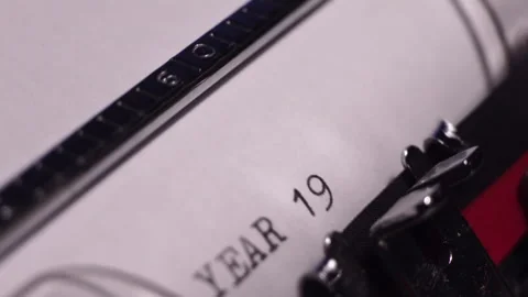 Year 1940, Typing on White Paper in Vintage Typewriter, Macro Close Up Stock Footage 268986266