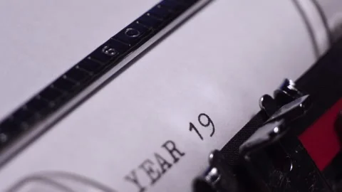 Year 1940, Typing on White Paper in Vintage Typewriter, Macro Close Up Stock Footage 271318461