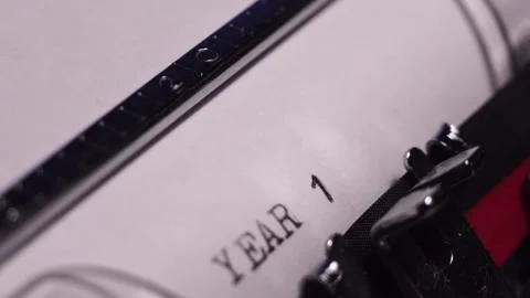 Year 1941, Typing on White Paper in Vintage Typewriter, Macro Close Up Stock Footage 268986136